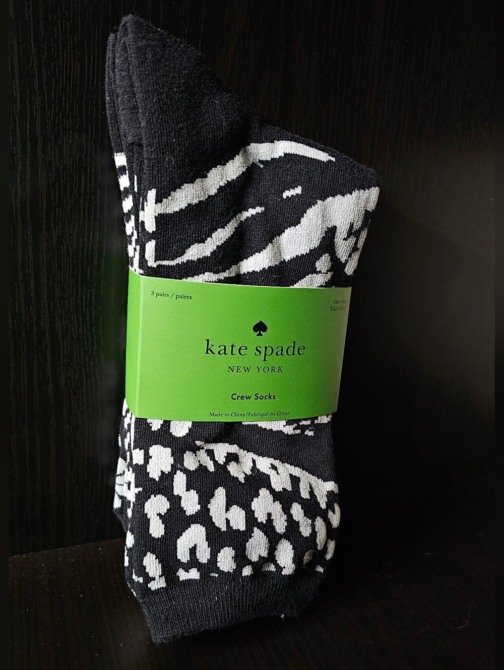 kate spade 3-Pack of Crew Socks NWT